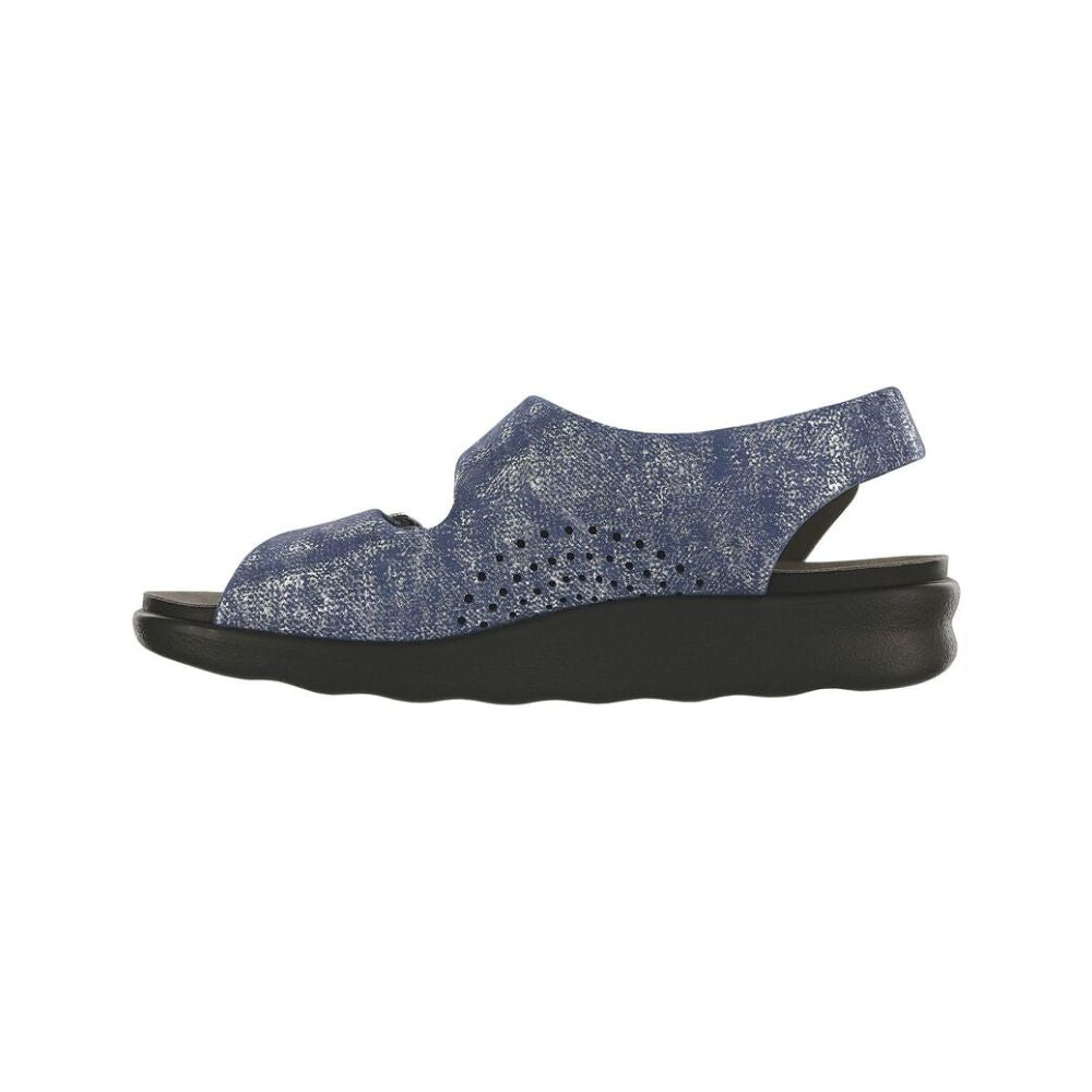 SAS Women’s Relaxed Supportive Leather Slip-On Shoe – Silver Blue