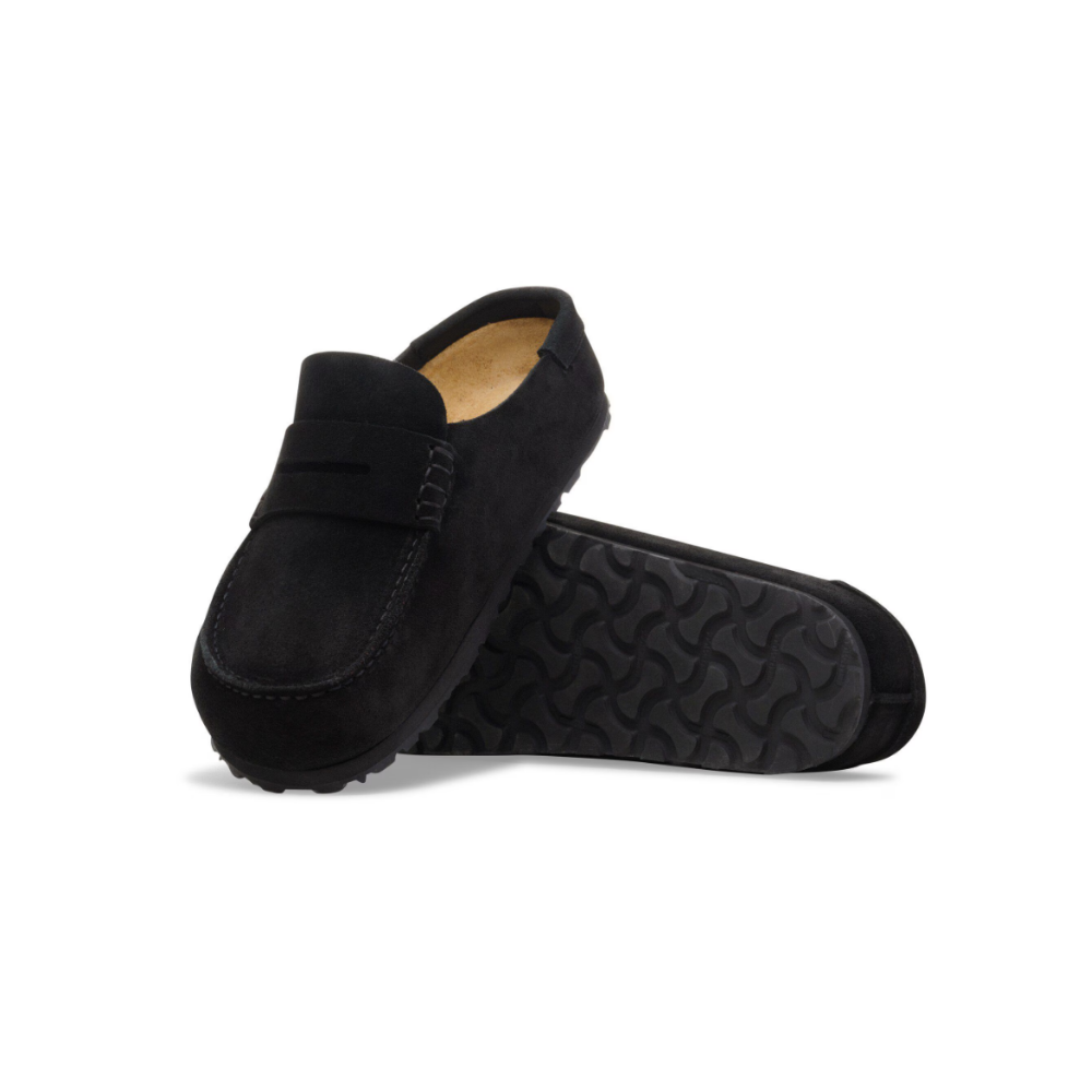 Birkenstock Unisex Naples Wrapped Suede Leather Clogs - Black