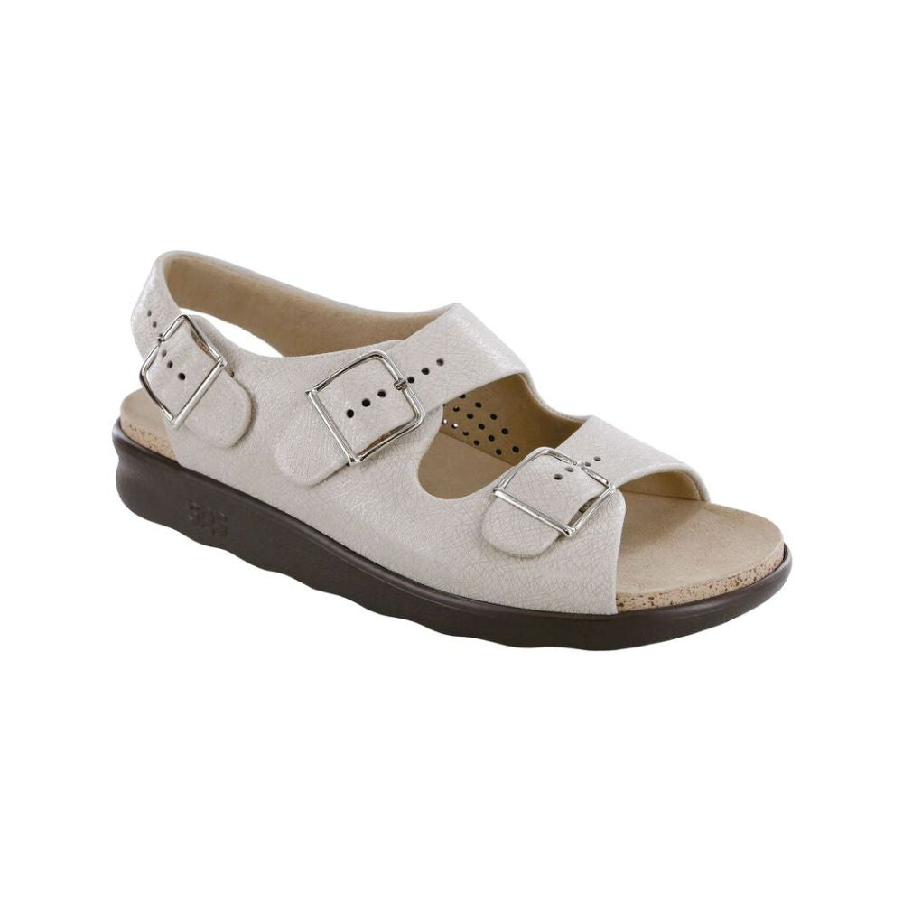 SAS Women’s Relaxed Supportive Leather Slip-On Shoe – Web Linen
