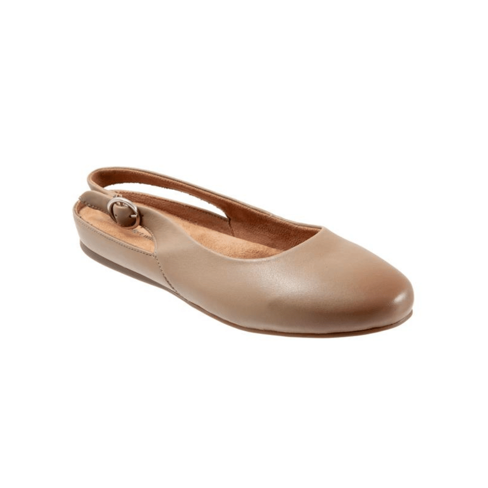 SoftWalk Sandy Women's Leather Slingback Flat - Taupe