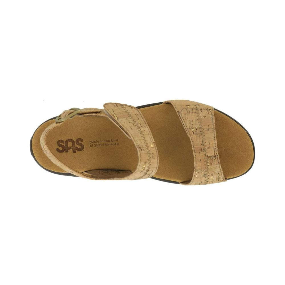 SAS Women's Nudu Handcrafted Comfort Leather Sandal - Golden Cork