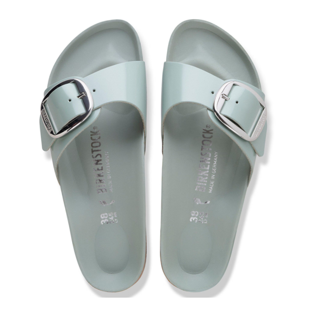 Birkenstock Madrid Big Buckle Patent Leather Sandals – Pure Sage 3