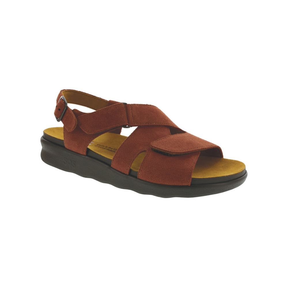 SAS Women's Huggy Cross Strap Adjustable Sandal - Rust