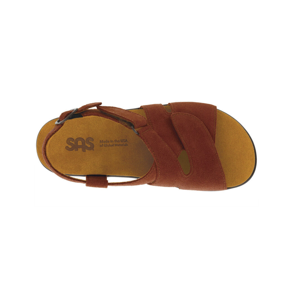 SAS Women's Huggy Cross Strap Adjustable Sandal - Rust