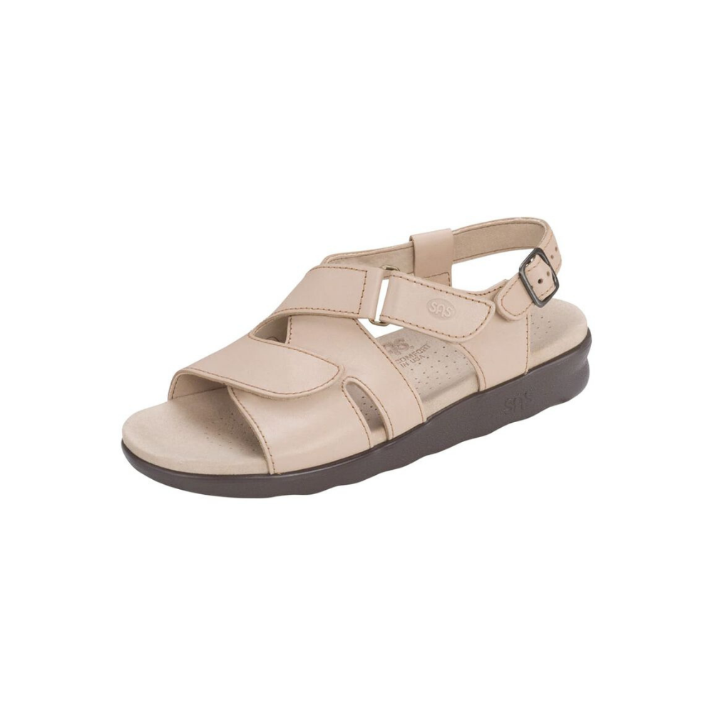 SAS Women's Huggy Cross Strap Adjustable Sandal - Truffle
