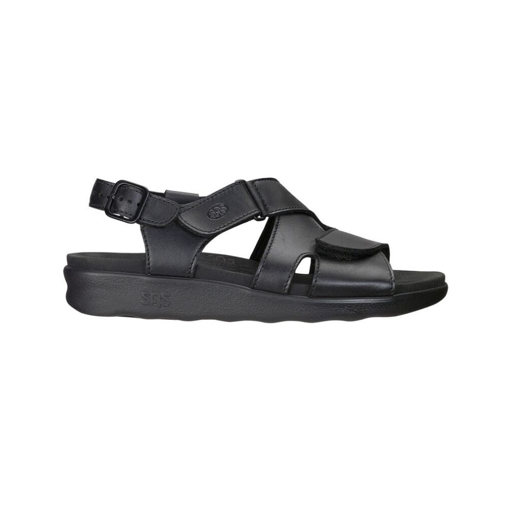 SAS Women's Huggy Cross Strap Adjustable Sandal - Black