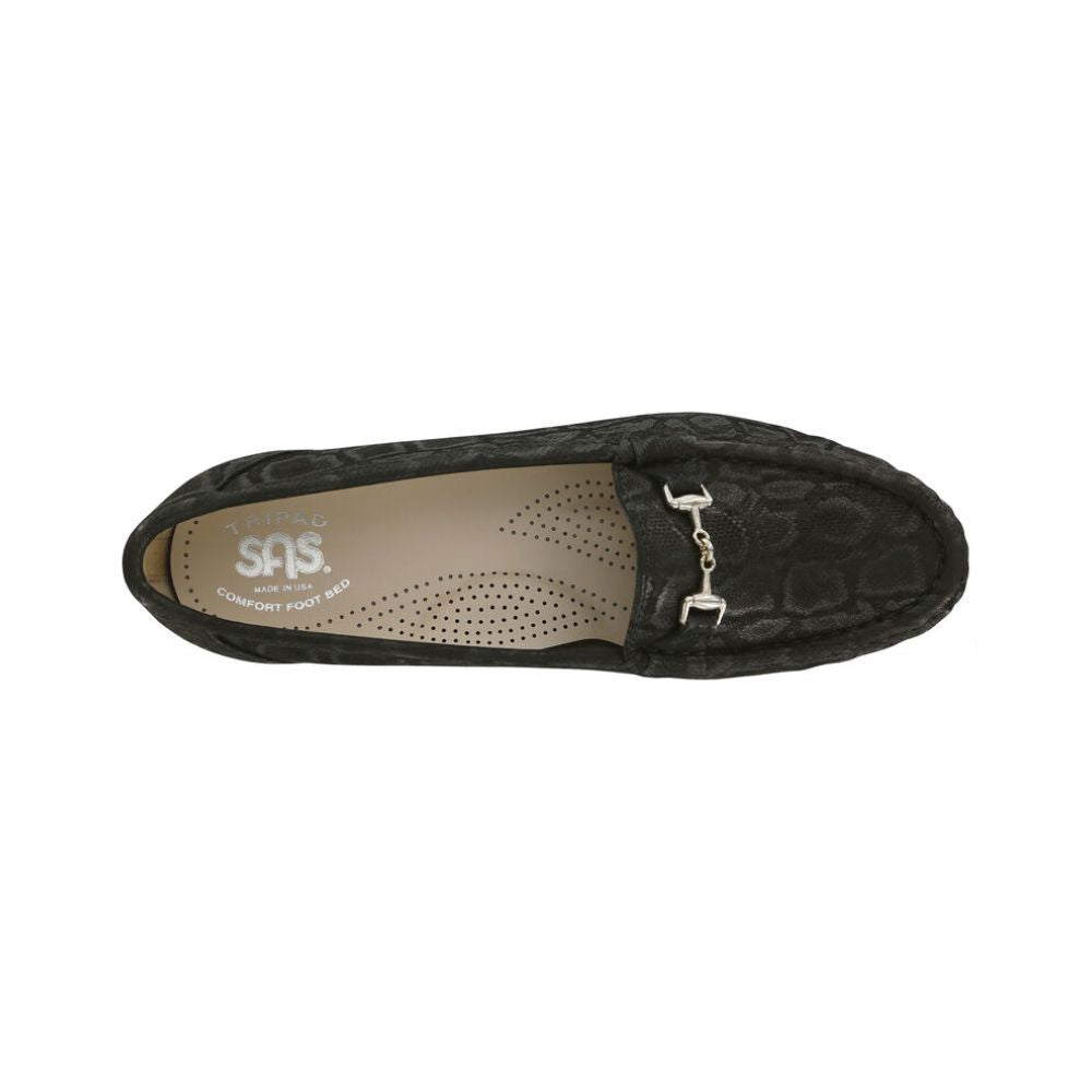 SAS Women's Metro Leather Oxford Shoe - Nero Snake