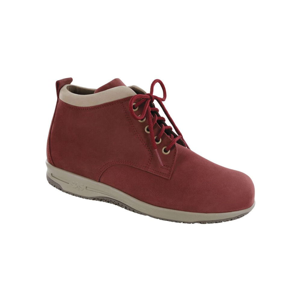 SAS Women's Gretchen Lace-Up Slip-Resistant Boot – Red / Taupe