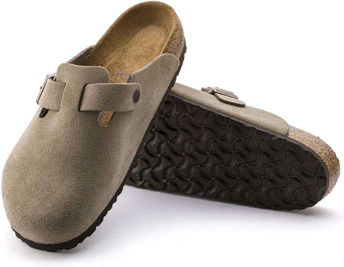 Birkenstock Boston Soft footbed Suede Leather Taupe Unisex Clog Sandal 3