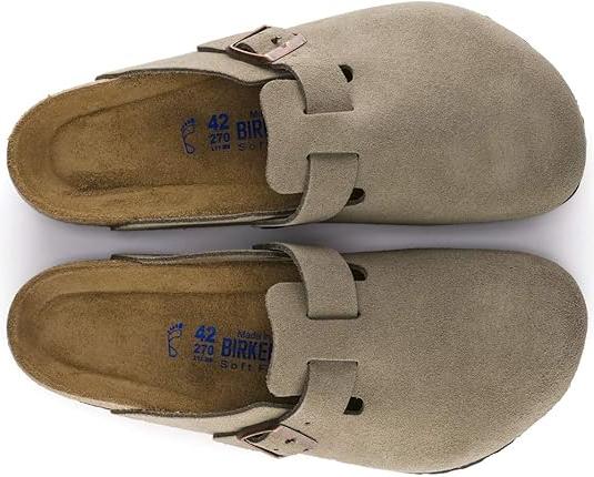 Birkenstock Boston Soft footbed Suede Leather Taupe Unisex Clog Sandal 4