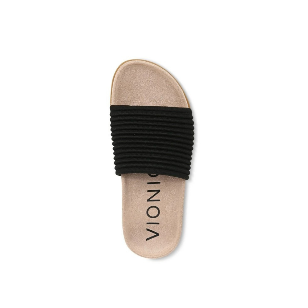 Vionic Women's Evie Knit Orthotic Slide Sandals - Black