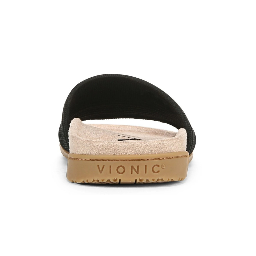 Vionic Women's Evie Knit Orthotic Slide Sandals - Black