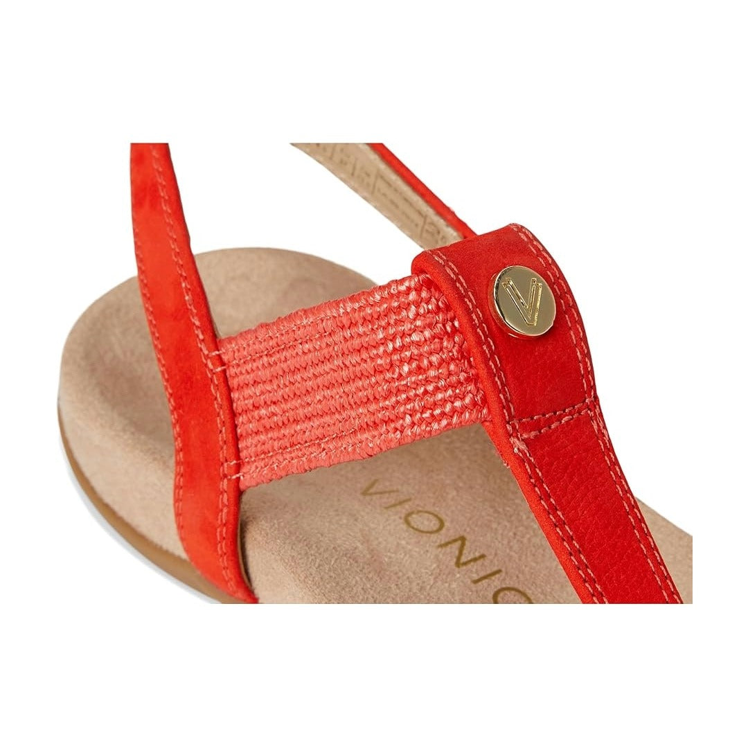Vionic Brea Toe Post Slingback Sandal Cherry Tomato Nubuck I9863L5601 6