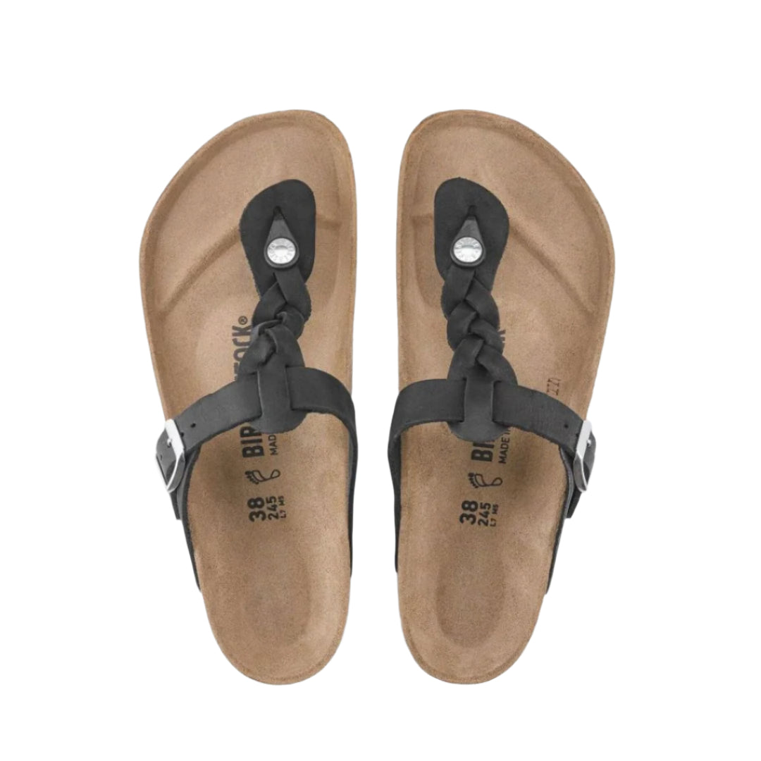Birkenstock Gizeh Braided - Black Leather Sandals 4