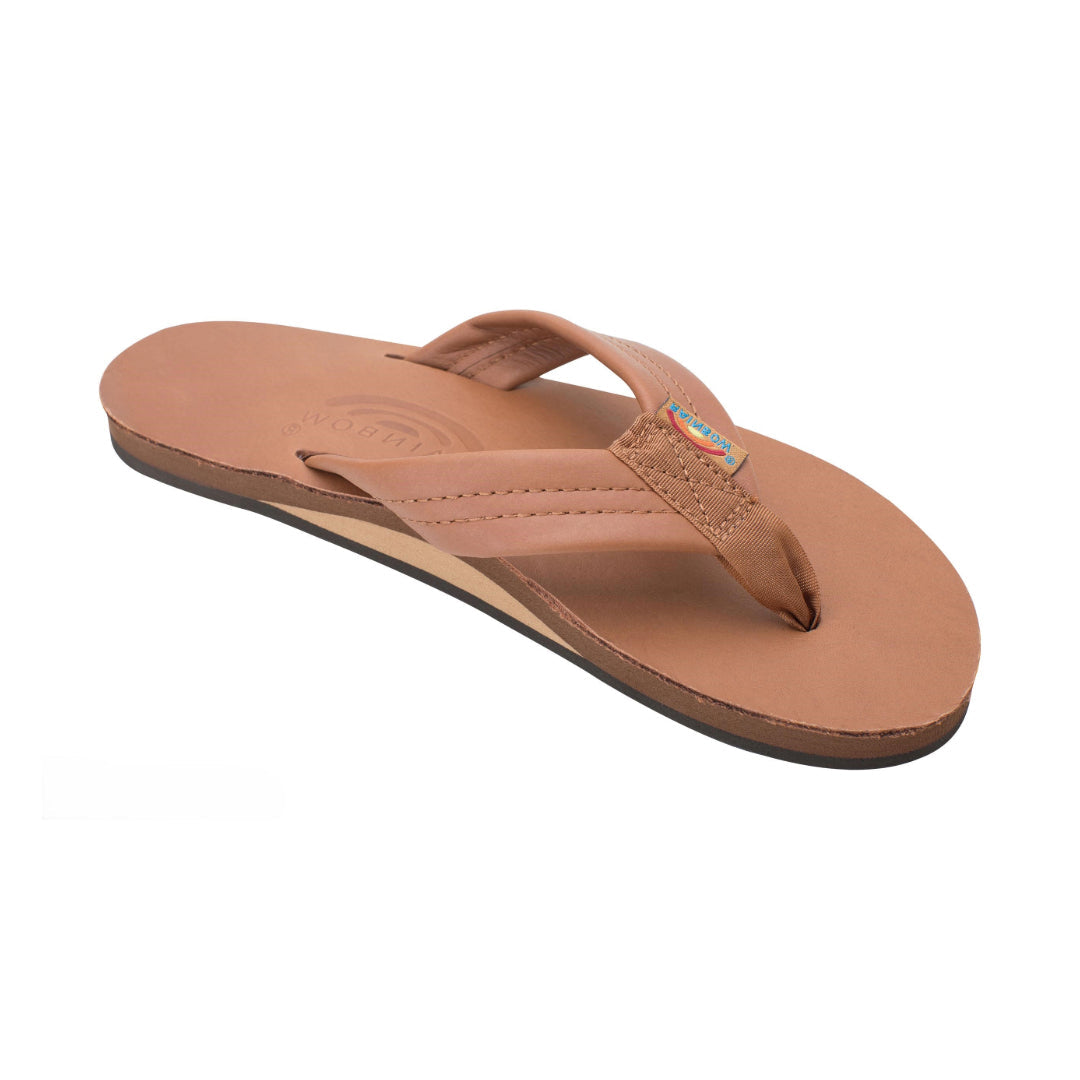 Rainbow Sandals Women's Single Layer Wide Strap Tan with Brown Sandal 1