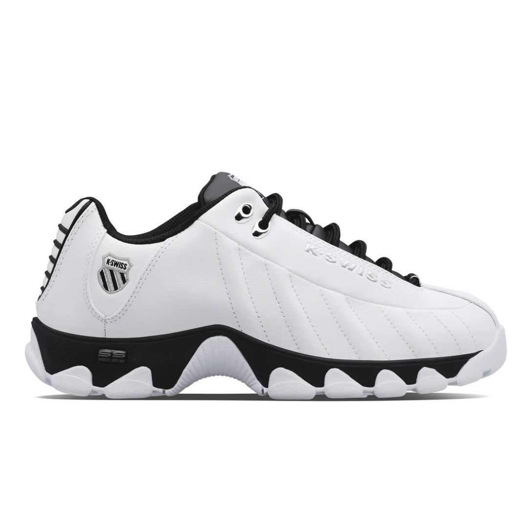 K-Swiss ST329 CMF White Black 03426-102 Leather Men's Wide Shoes 1