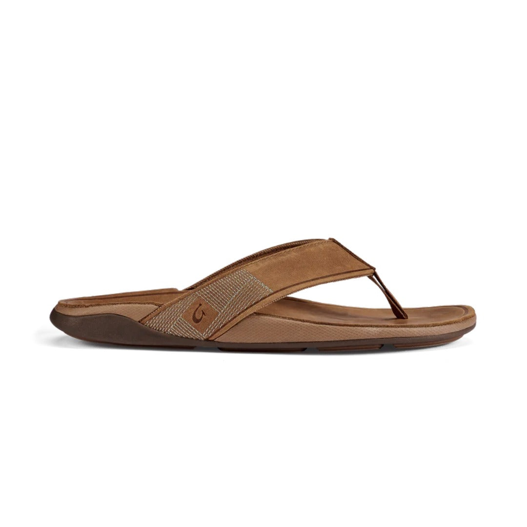 Olukai Men's Tuahine Waterproof Leather Sandals Toffee