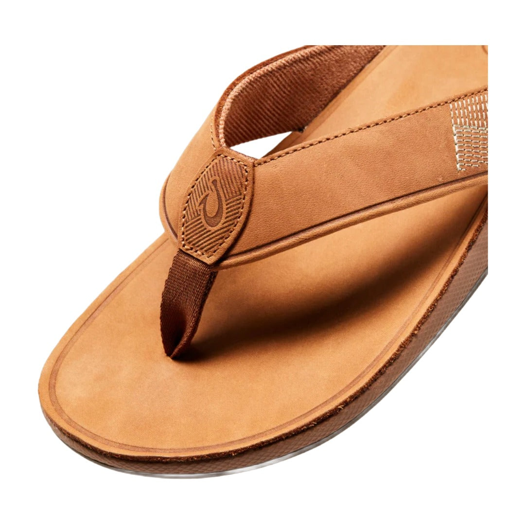 Olukai Men's Tuahine Waterproof Leather Sandals Toffee