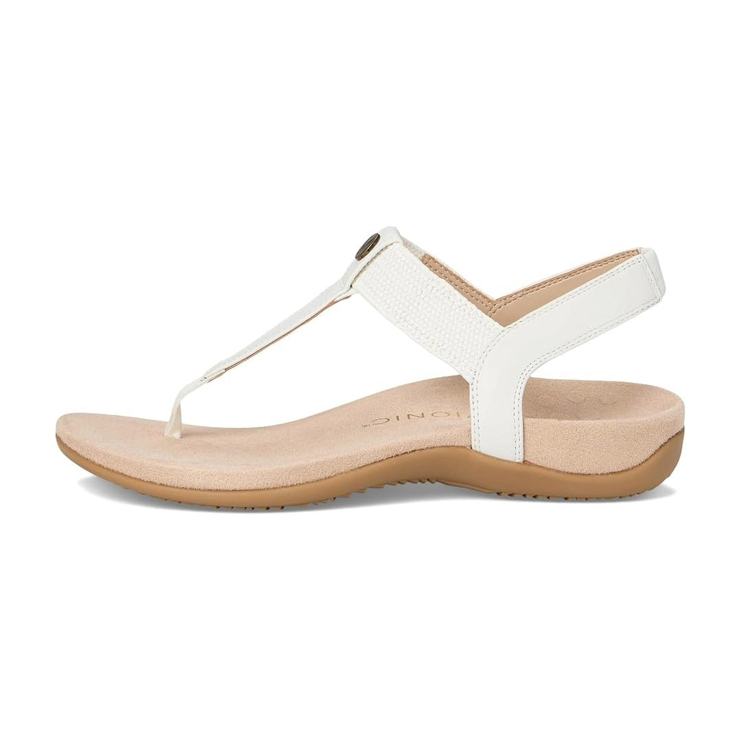 Vionic Brea Toe Post Slingback Sandal White Leather I9863L6100 5.1