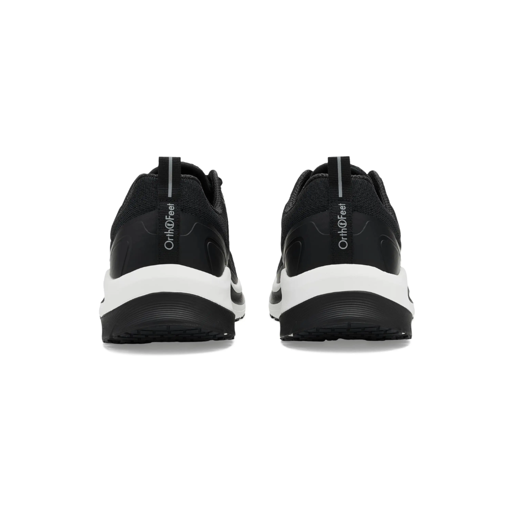 Orthofeet Race Men’s Comfort Walking Shoe - Black - Extended Capacity Sneaker 5