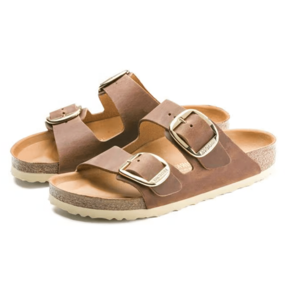 Birkenstock Arizona Big Buckle Sandals - Cognac Oiled Leather - Regular 6