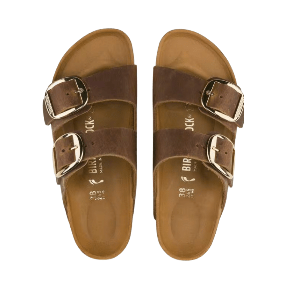 Birkenstock Arizona Big Buckle Sandals - Cognac Oiled Leather - Regular 5