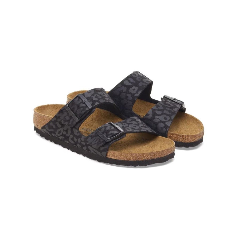Birkenstock Arizona Birko - flor SYN Leo Black Leather Unisex Sandal 5