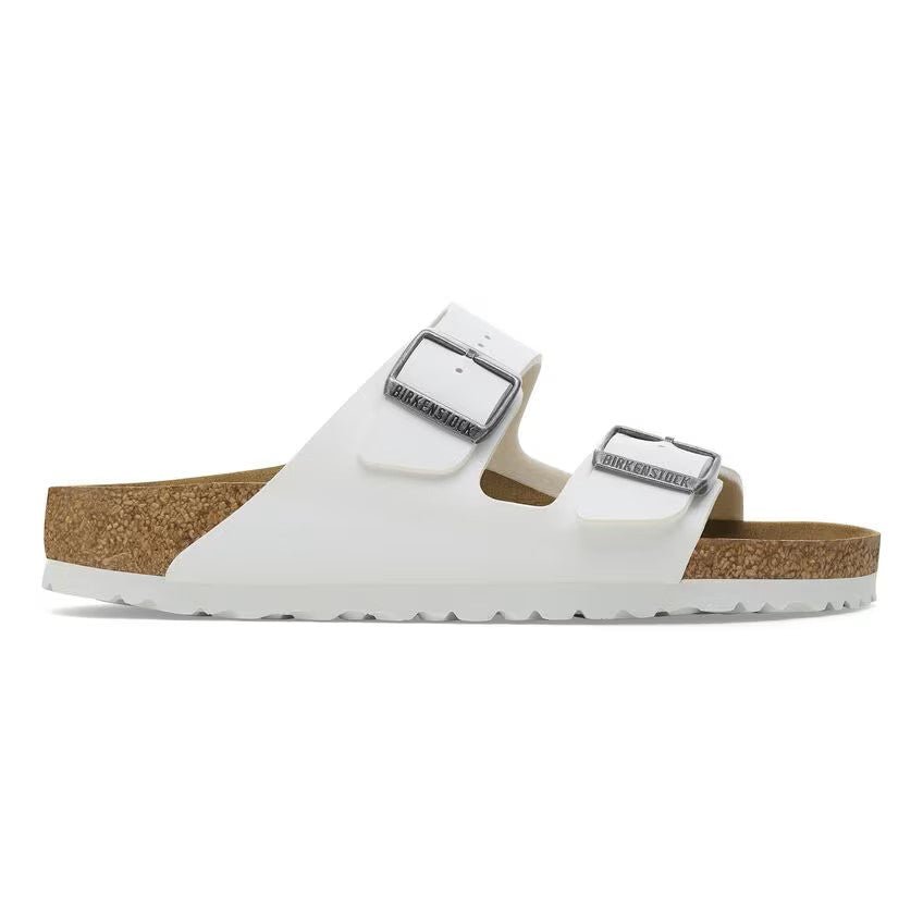 Birkenstock Arizona Birko - Flor White Leather Unisex Sandals – Classic Comfort Slip - On 2