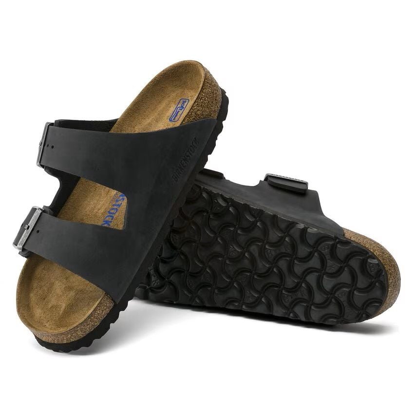 Birkenstock Arizona Soft Footbed Birko - Flor - Oiled Leather Black Unisex Sandal 5