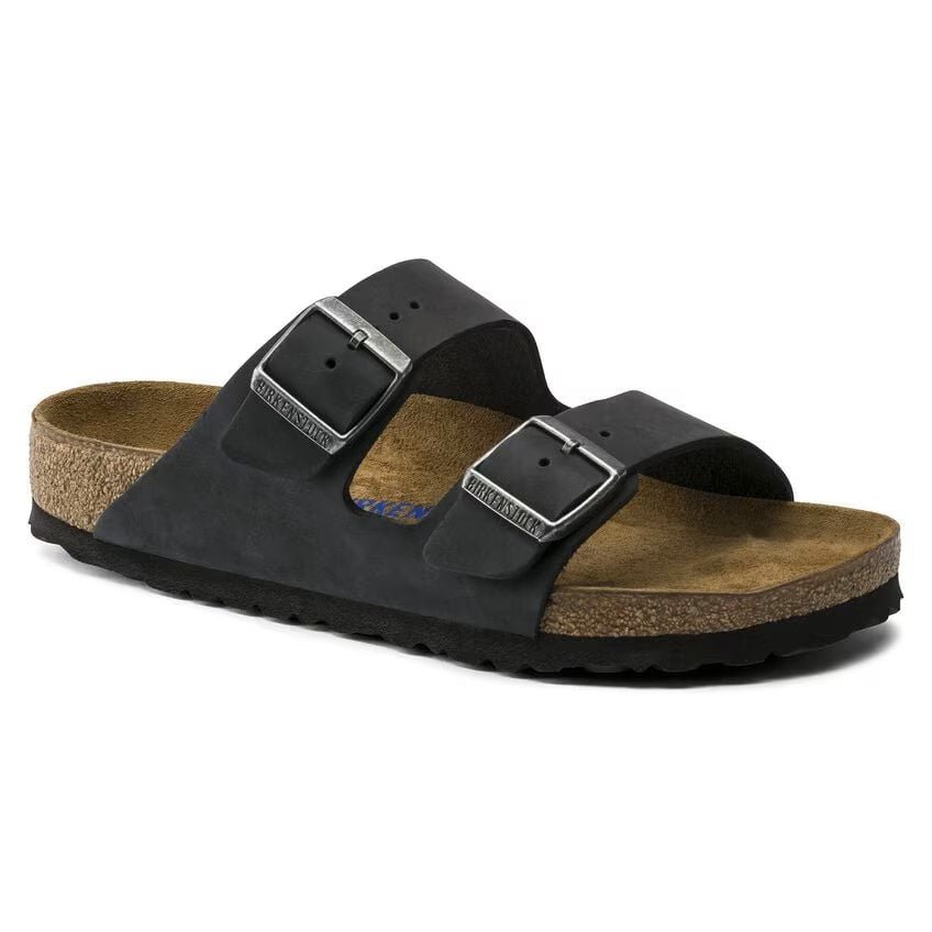 Birkenstock Arizona Soft Footbed Birko - Flor - Oiled Leather Black Unisex Sandal 2