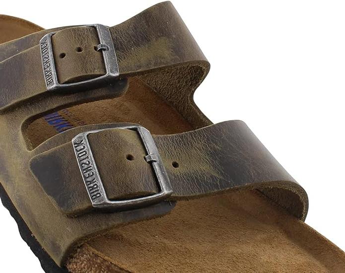 Birkenstock Arizona Soft Footbed Oiled Leather Faded Khaki Sandal 5