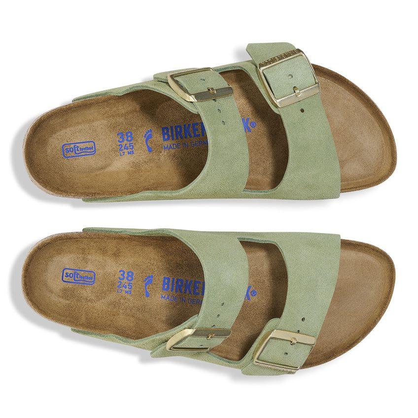 BirkenstockBirkenstock Arizona Soft Footbed Suede Leather Green Tea Unisex Sandal4