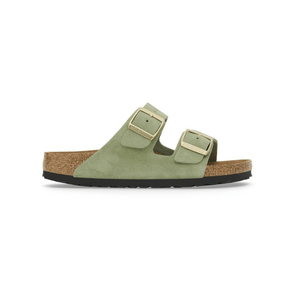 Birkenstock Olive Green Arizona Soft Footbed Sandals Birkenstock Arizona Soft Footbed Suede Sandal | Fleet Feet  main image 3