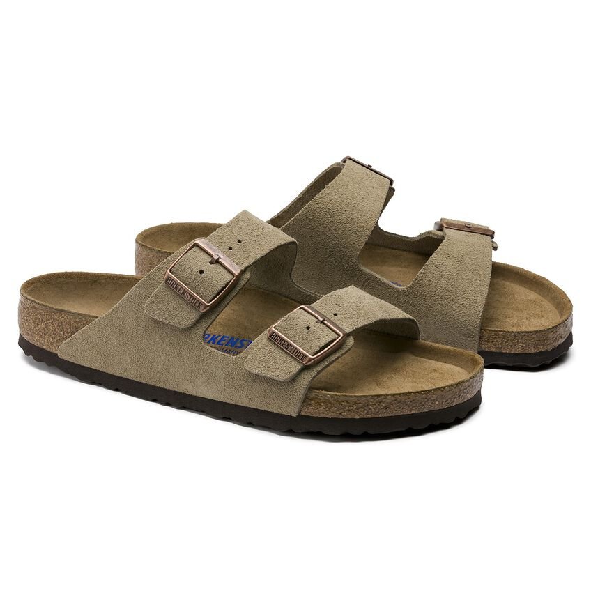 Birkenstock Arizona Soft Footbed Suede Leather Taupe Unisex Sandal - Unisex SandalsBirkenstock