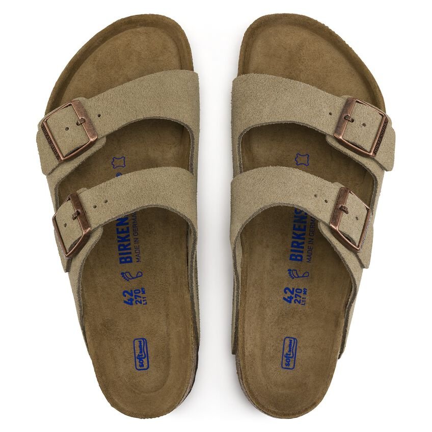 Birkenstock Arizona Soft Footbed Suede Leather Taupe Unisex Sandal 6