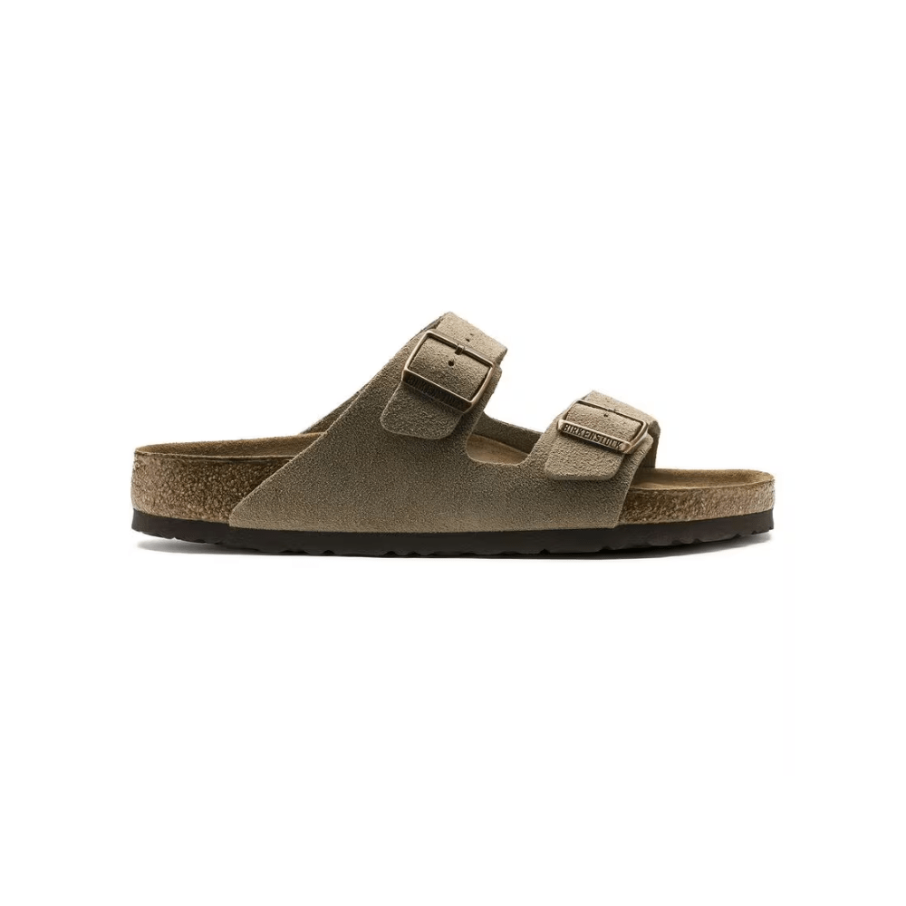 Birkenstock Arizona Soft Footbed Suede Leather Taupe Unisex Sandal 1