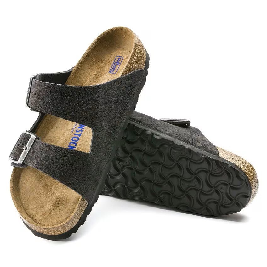 Birkenstock Arizona Soft Footbed Suede Leather Velvet Gray Unisex Sandal 4