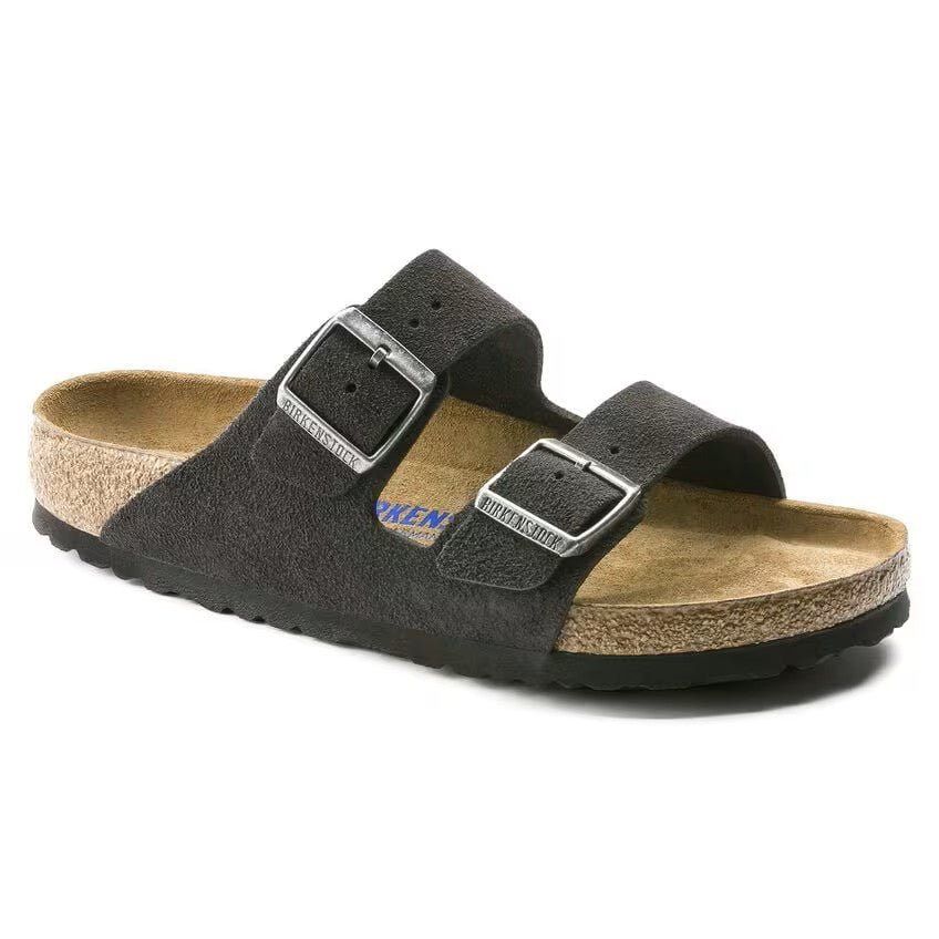 Birkenstock Arizona Soft Footbed Suede Leather Velvet Gray Unisex Sandal 2