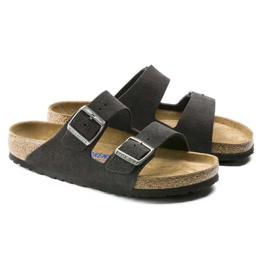 Birkenstock Arizona Soft Footbed Suede Leather Velvet Gray Unisex Sandal 3