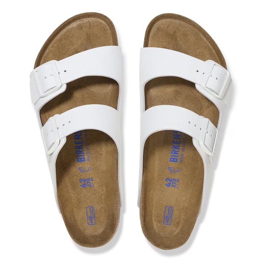Birkenstock Arizona Soft Footbed White Leather Unisex Sandal 6