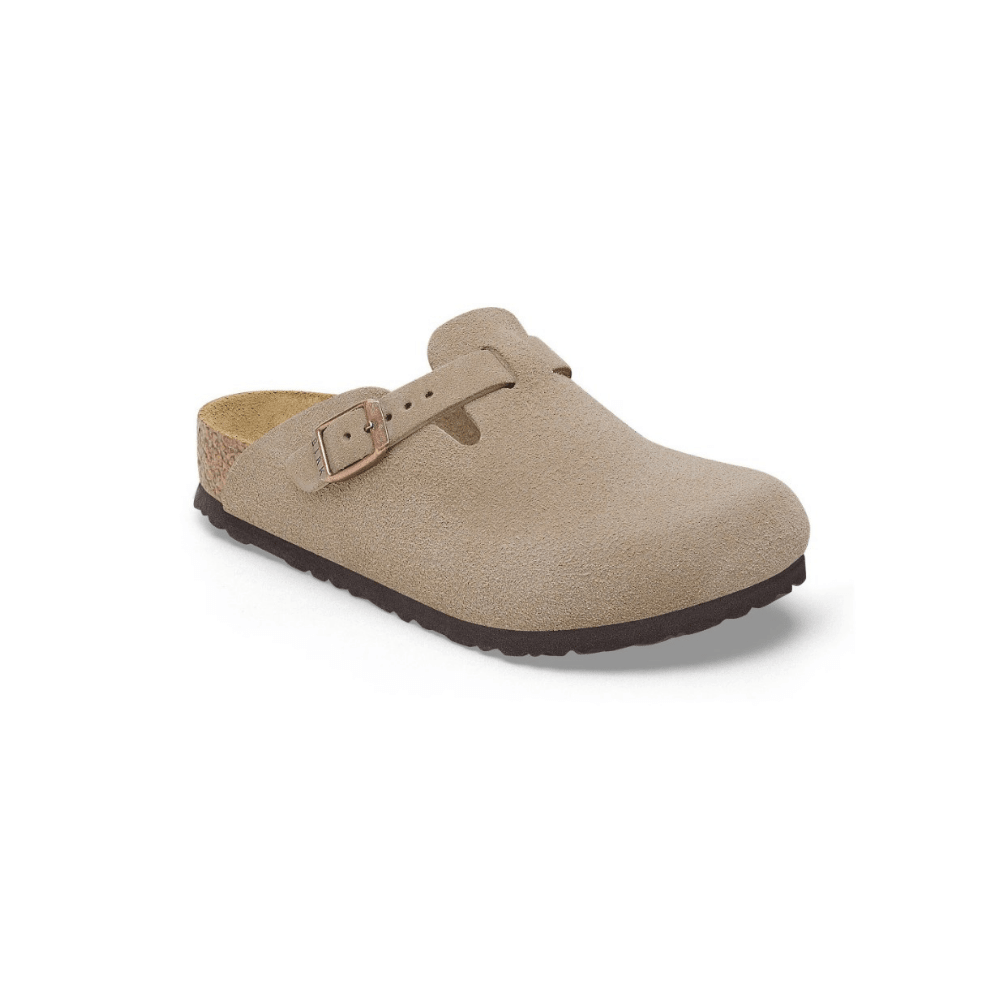 Birkenstock Boston Kids Unisex Suede Leather Clog Taupe - Pair View all-season style
