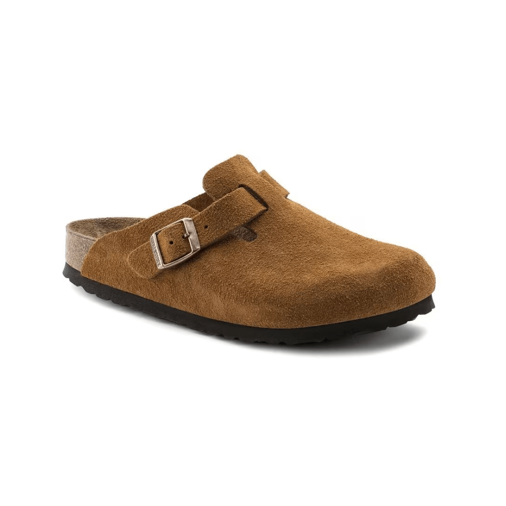 Birkenstock Boston Soft Footbed Unisex Suede Leather Clog Sandals Mink 2