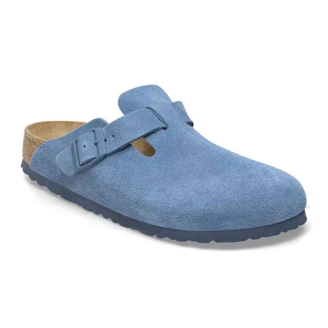 Birkenstock Boston Suede Soft Footbed Elemental Blue Unisex Clog Sandal 2