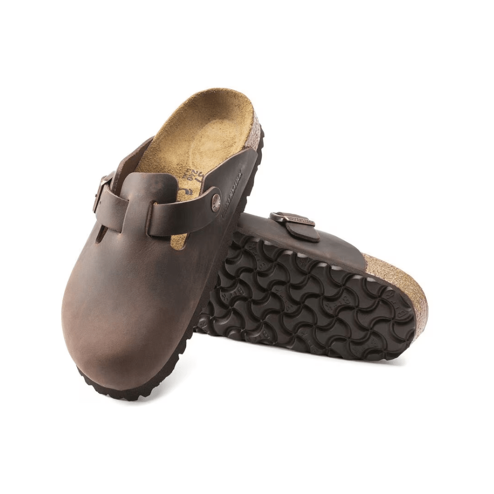 Birkenstock Boston Unisex Oiled Leather Clog Sandals - Habana 5