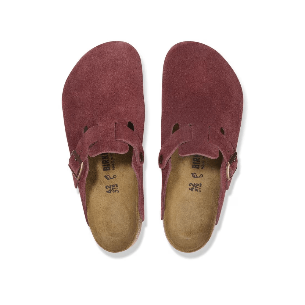 Birkenstock Boston Unisex Suede Leather Sandals – Zinfandel 4