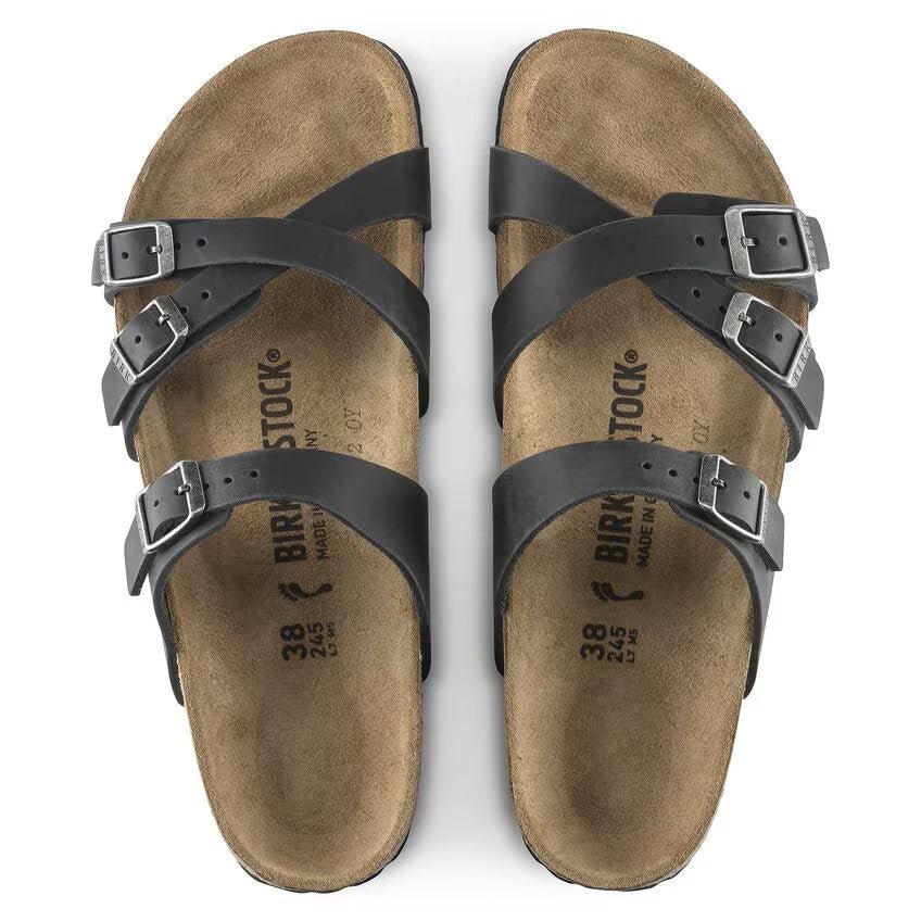 Birkenstock Franca Oiled Leather - Black Unisex Sandal 7