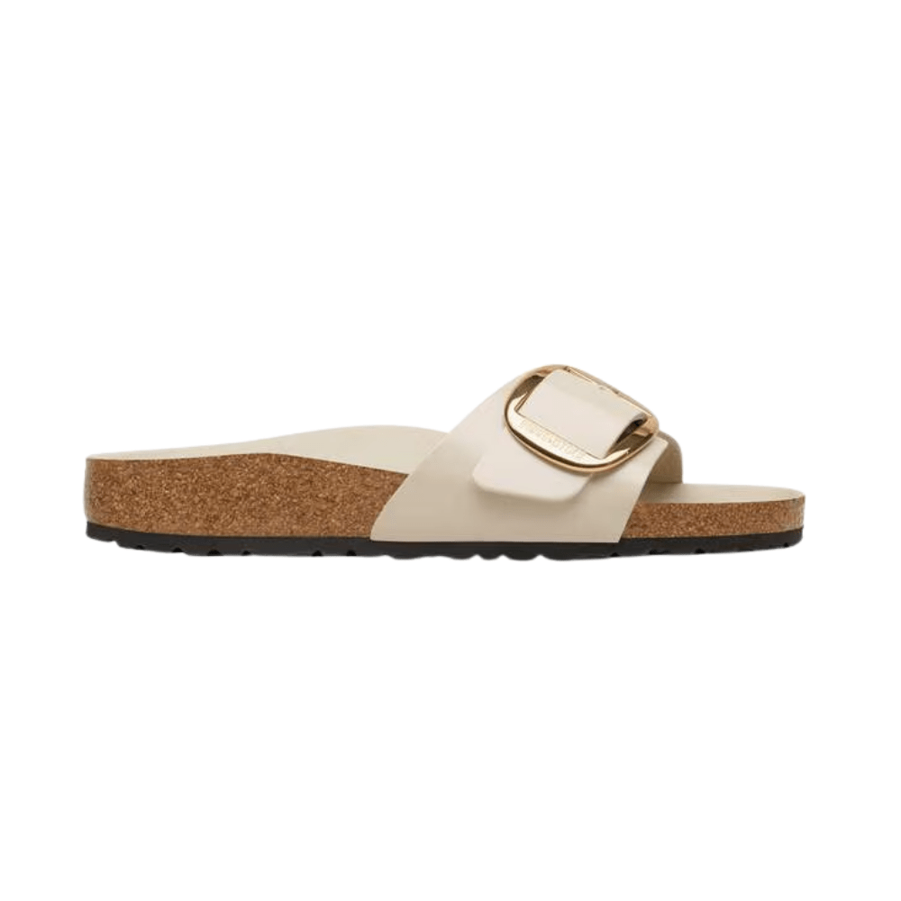 Birkenstock Madrid Big Buckle | Oyster Hex Patent Natural Leather (Narrow Fit) 1