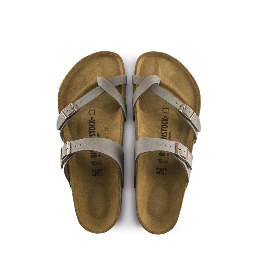 Birkenstock Mayari Birkibuc Stone Unisex Hard Footbed Sandals 5