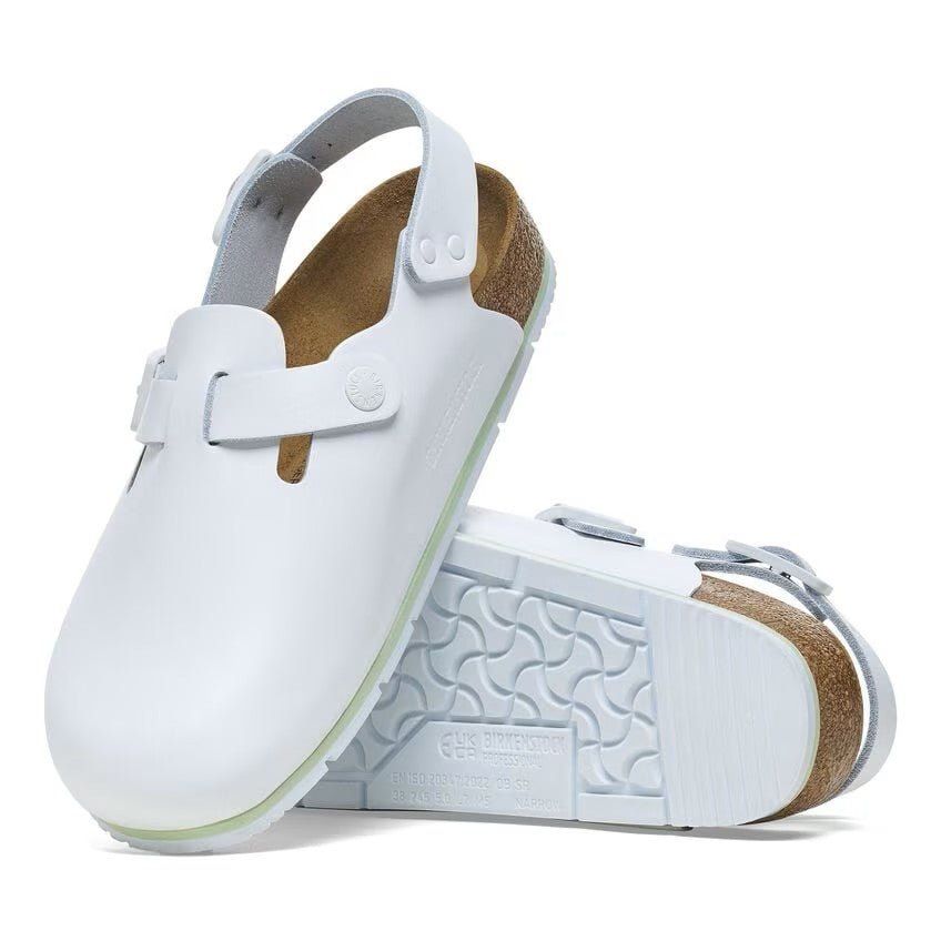 Birkenstock Tokio Pro Leather White Unisex Clog Sandal 5