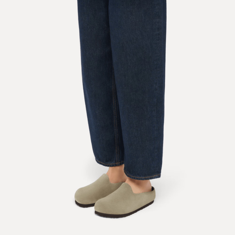Birkenstock Unisex Amsterdam Wrapped Suede Leather Clog – Taupe 5